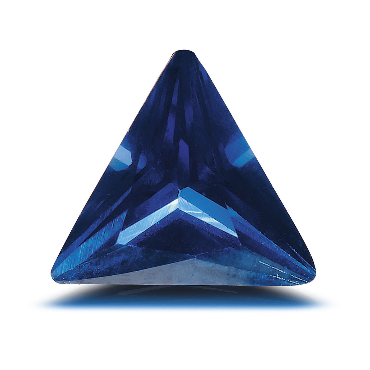 Zirkonia, dreieckig, facettiert, saphirblau, 3 x 3 x 3 mm - 5 Stück