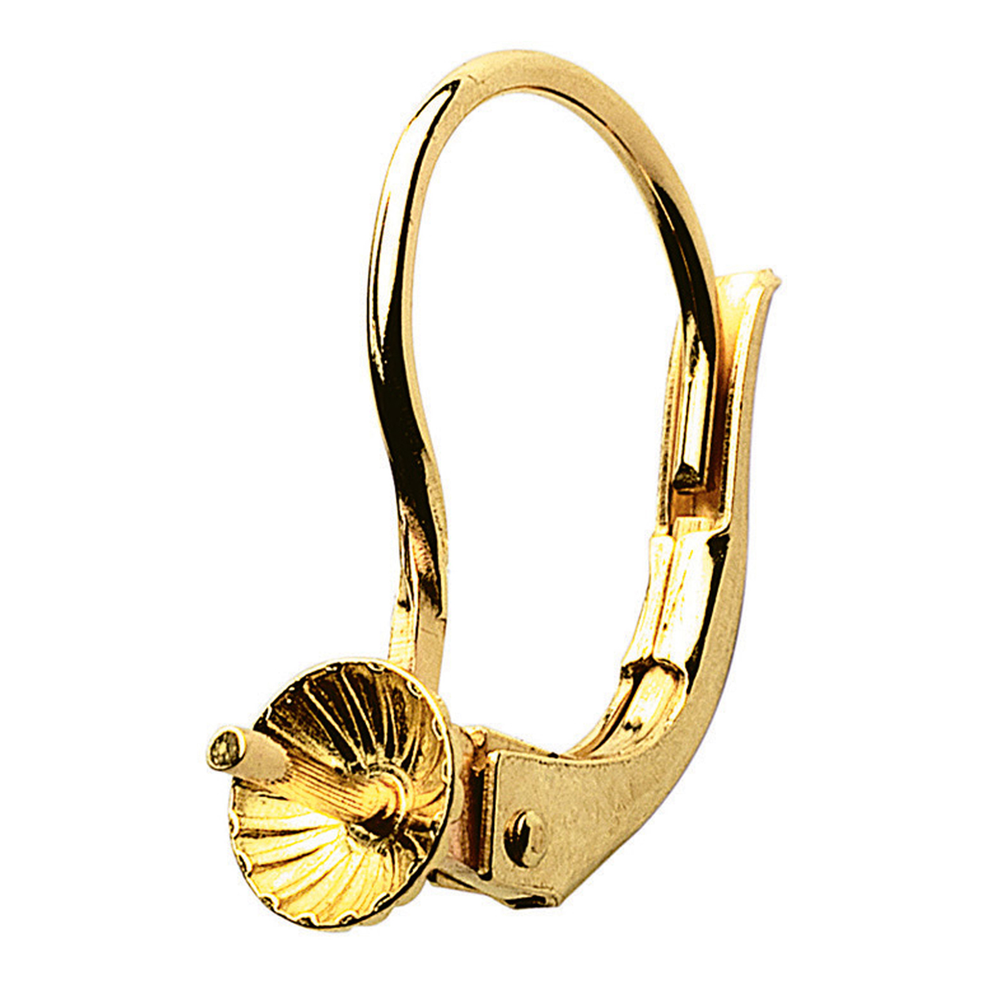 French Clip, 585G, 8.5 x 13.5 mm, Pearl Cup ø 4 mm - 1 piece