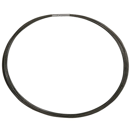 Seilcollier "Colour Cable", ES, schwarz, 26-reihig, 45 cm - 1 Stück