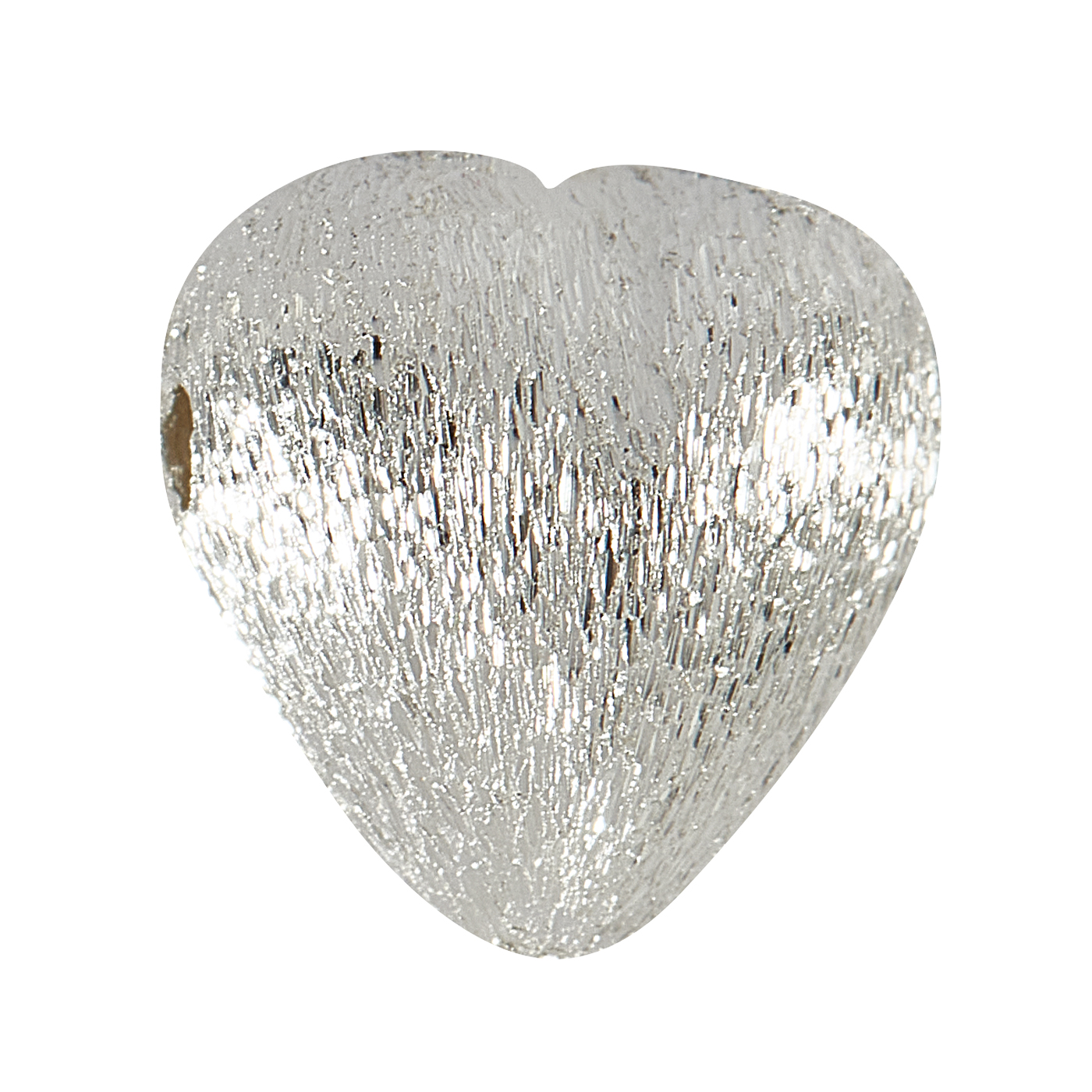 Zwischenteil, Herz, 925 Ag, 8 x 8 mm, mattiert - 1 Stück