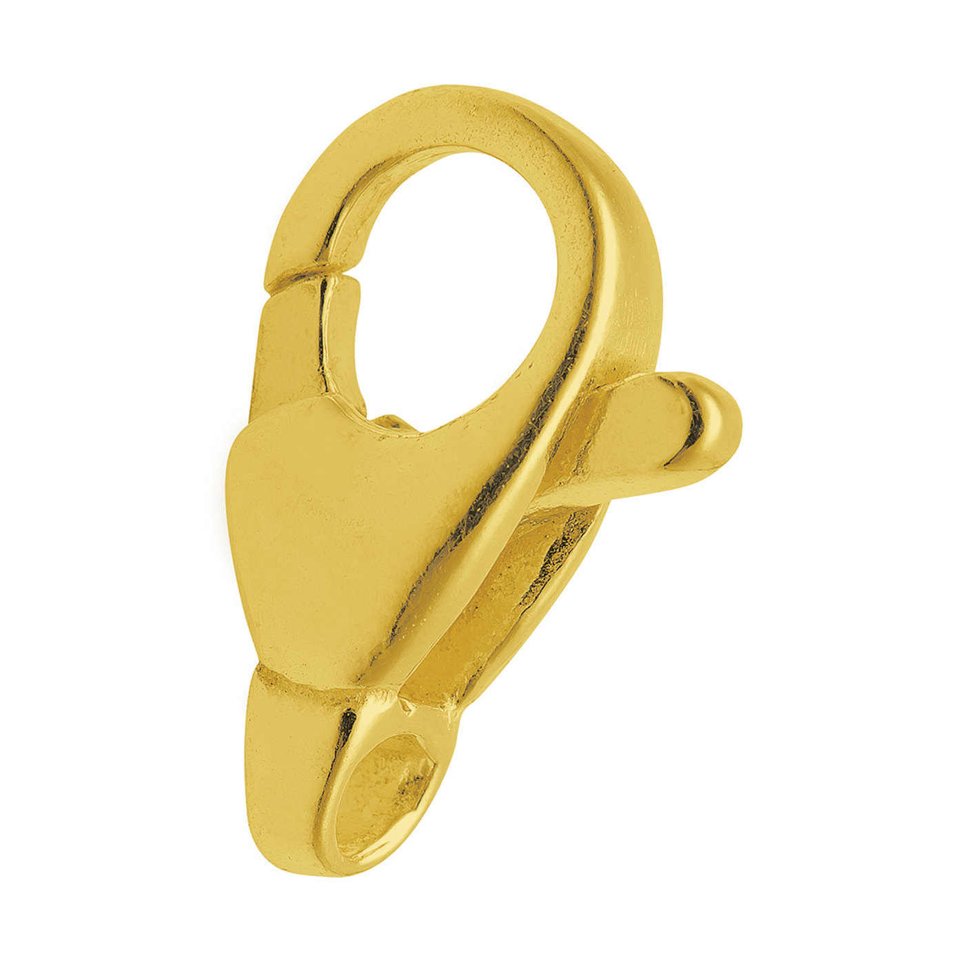 Lobster Clasp, 585G, 5 x 11 mm, Cast, with Diagonal Lug - 1 piece