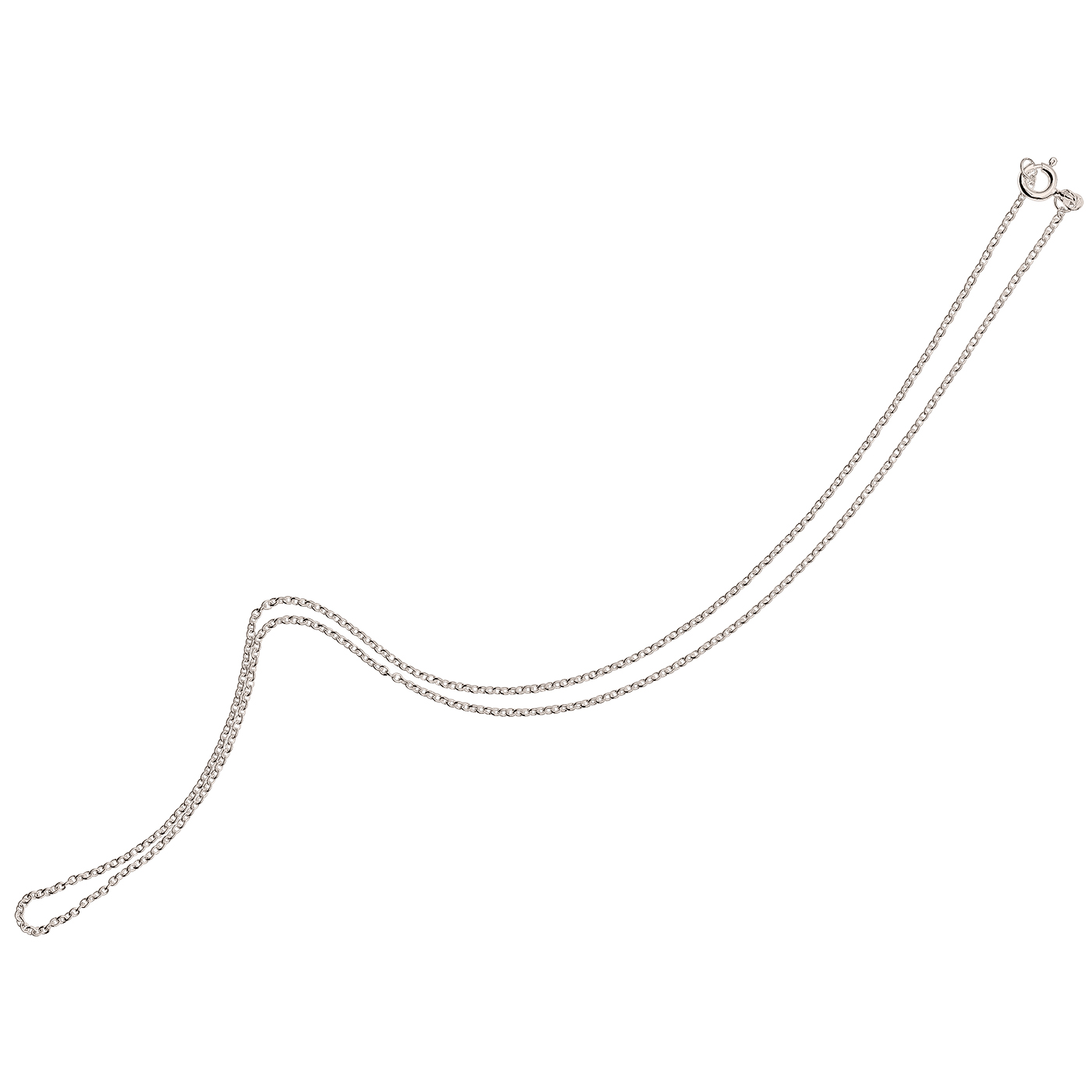 Ankerkette, 925 Ag rhodiniert, 1,10 mm, 38 cm - 1 Stück
