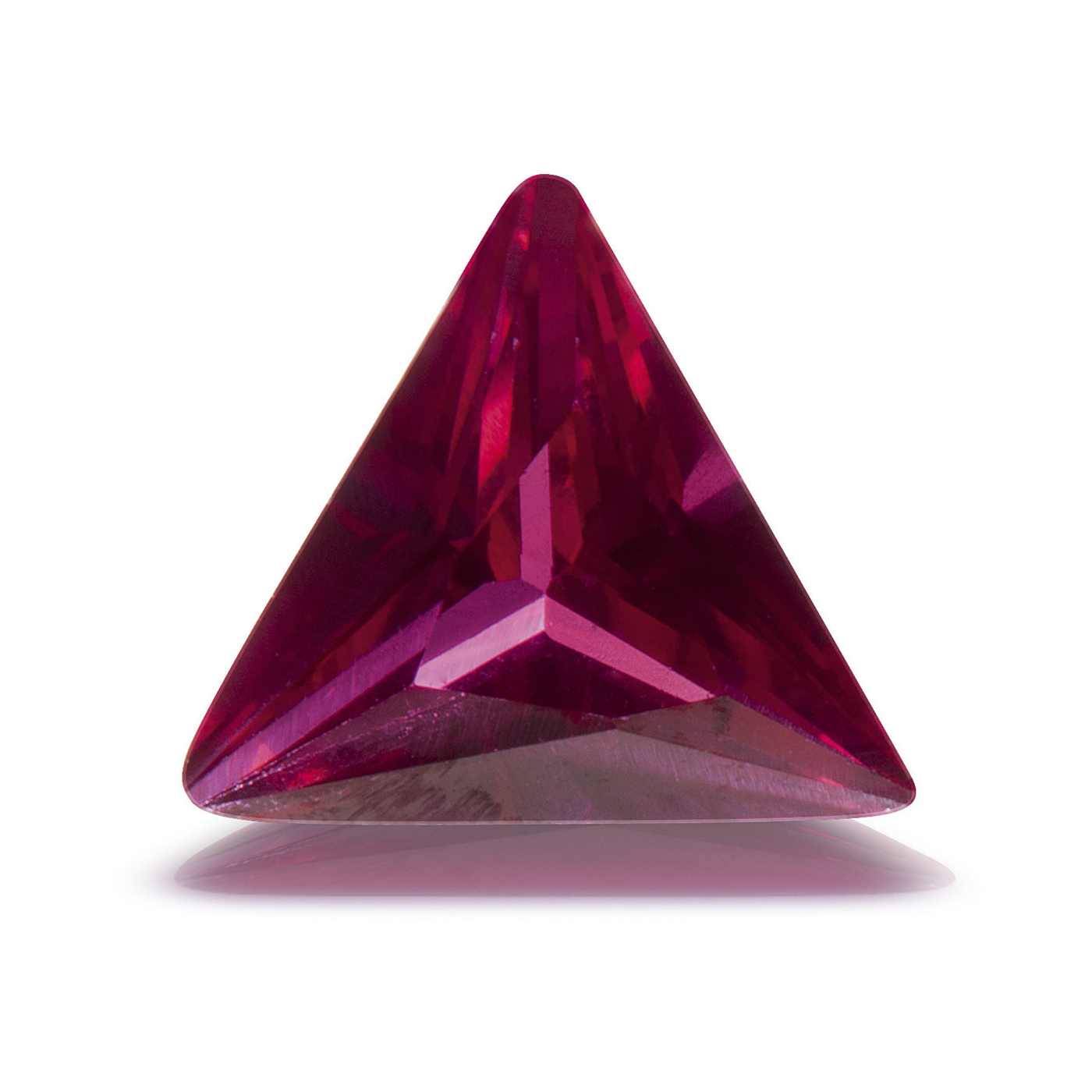 Zirkonia, dreieckig, facettiert, rubinrot, 3 x 3 x 3 mm - 5 Stück