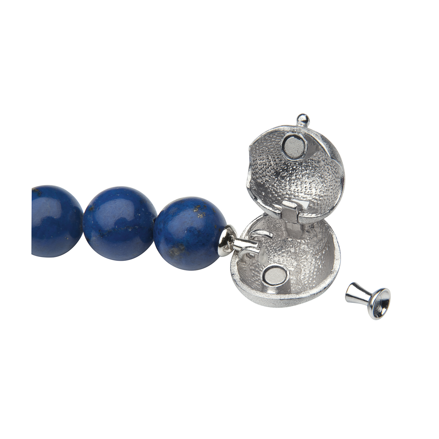 Vorderschließe, 925 Ag, Kugel, 13 x 14,6 mm, mattiert - 1 Stück Vorderschließe, 925 Ag, Kugel, 13 x 14,6 mm, mattiert - 1 Stück