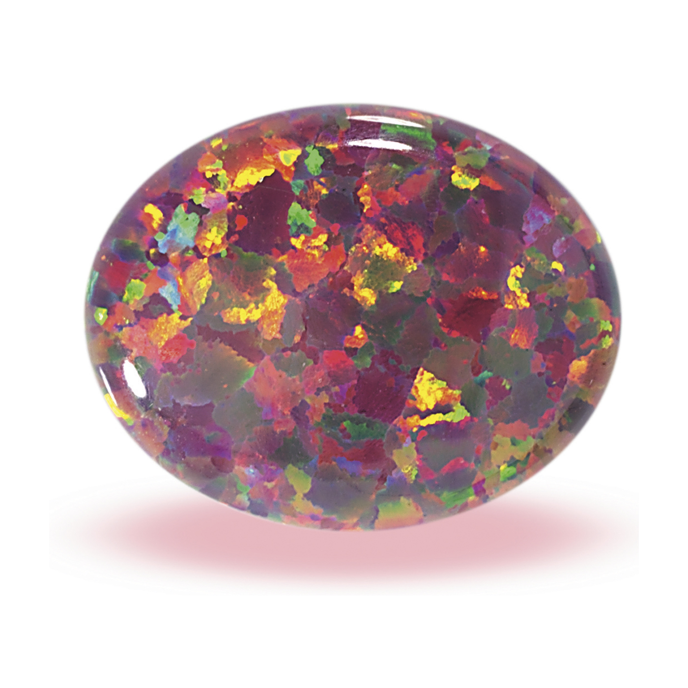 Opal-Imitation, oval, Cabochon, rotschwarz, 6 x 4 mm - 1 Stück