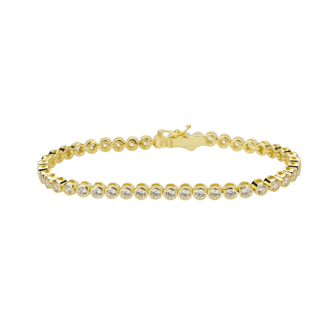 Bracelet, 925Ag Gold-Plated, Length 19 cm, with Zirconia - 1 piece
