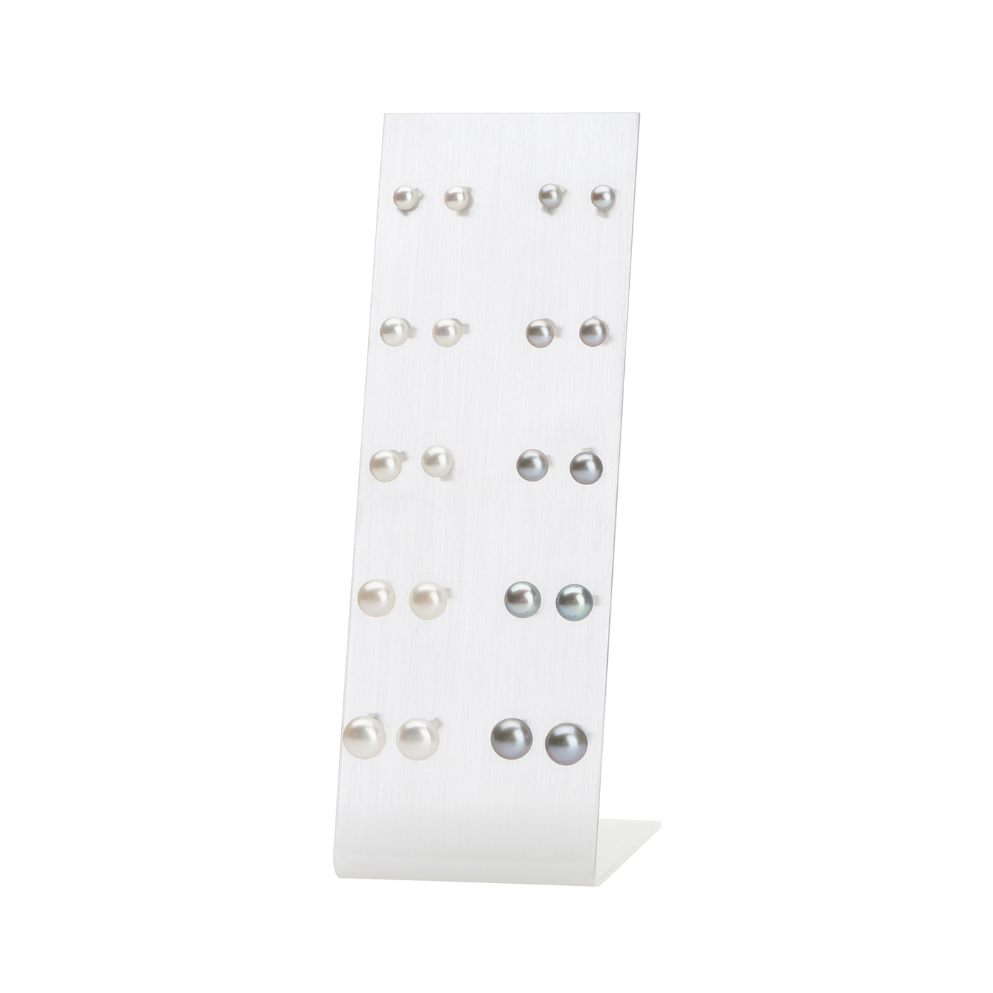 DT&SHOP Ohrstecker-Sortiment, 925 Ag, mit Süßwasser-ZP, weiß/silber - 1 Sortiment