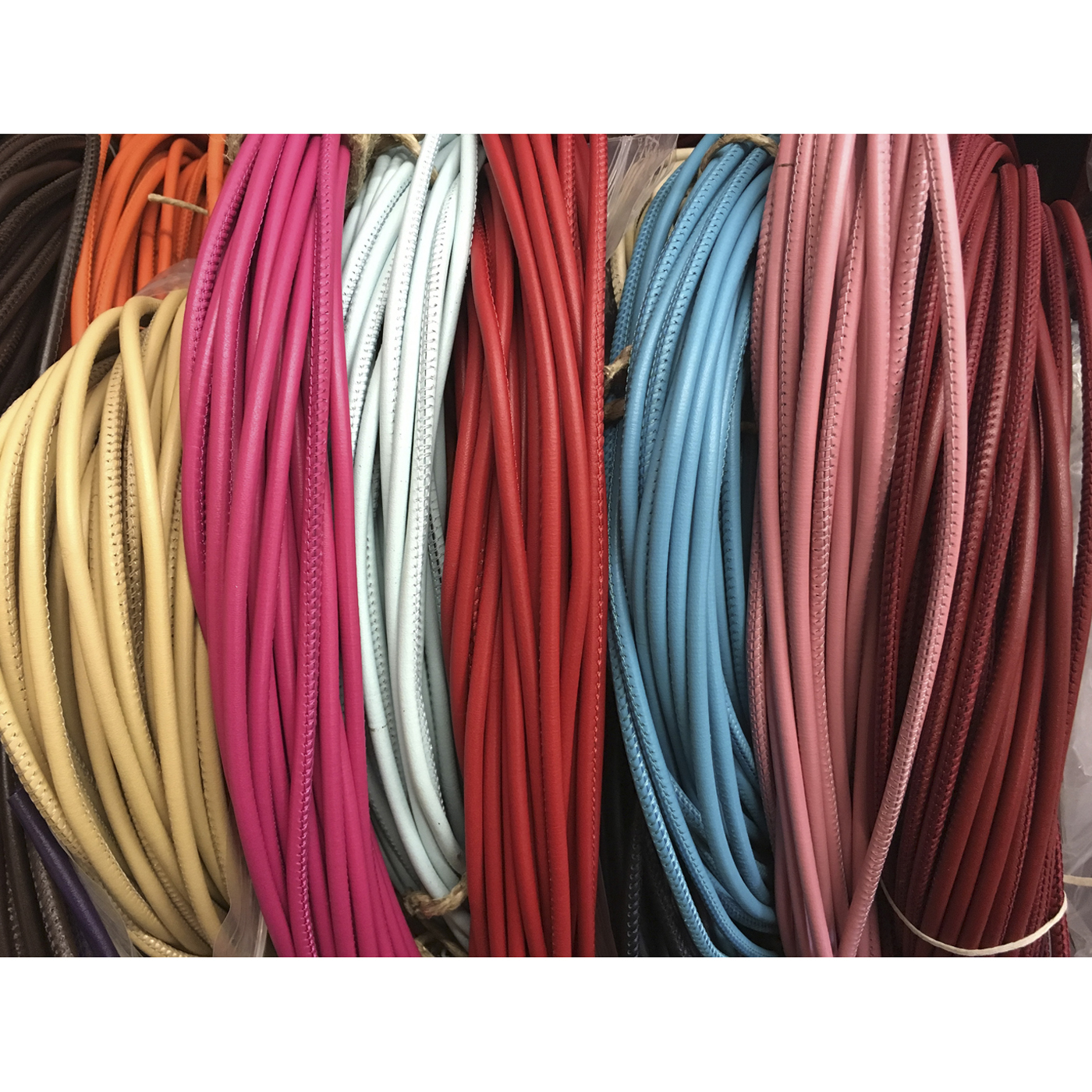 Nappalederband, weiß, ø 4 mm, Meterware - 1 m