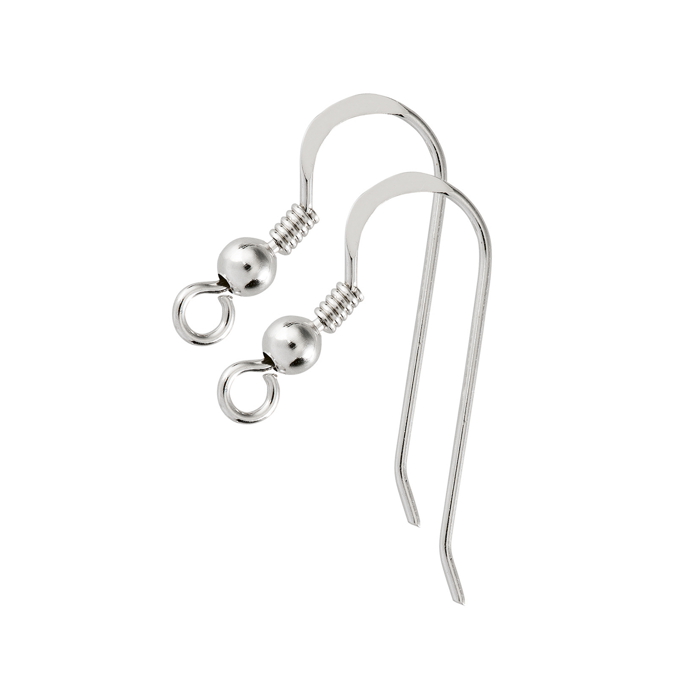 Ear Hook, 925Ag, with Spiral and Ball - 1 pair