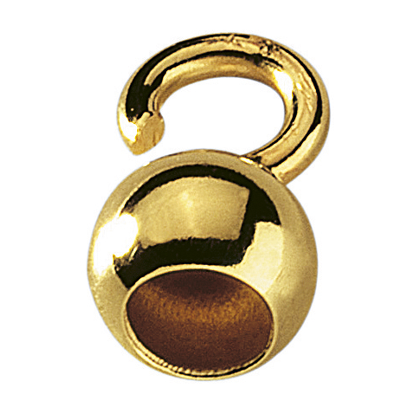 End Cap, Ball, Rolled Gold, ø 3.5 mm, Small Lug - 1 piece