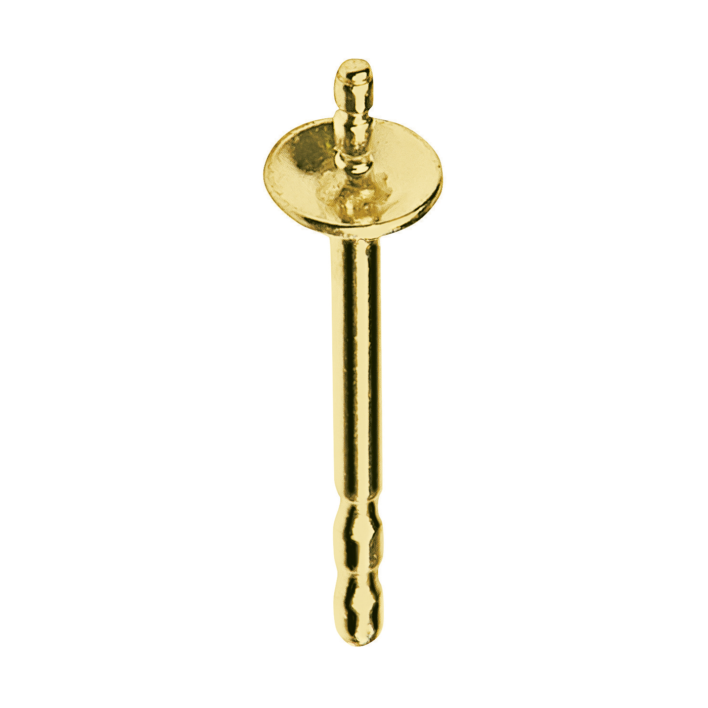 Ohrstecker, 585 G, mit Perlschale glatt, ø 3 mm - 1 Stück