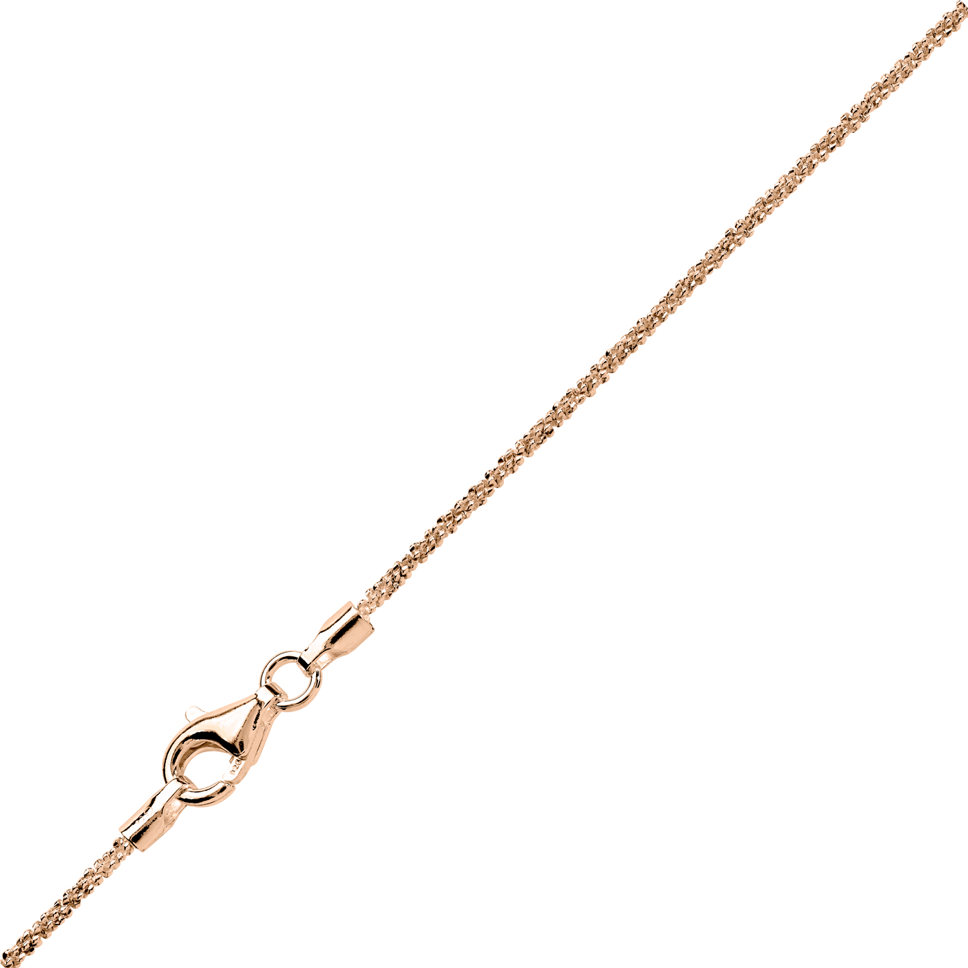 Criss-Cross Kette, 925 Ag rosé vergoldet, 1,00 mm, 45 cm - 1 Stück Criss-Cross Kette, 925 Ag rosé vergoldet, 1,00 mm, 45 cm - 1 Stück