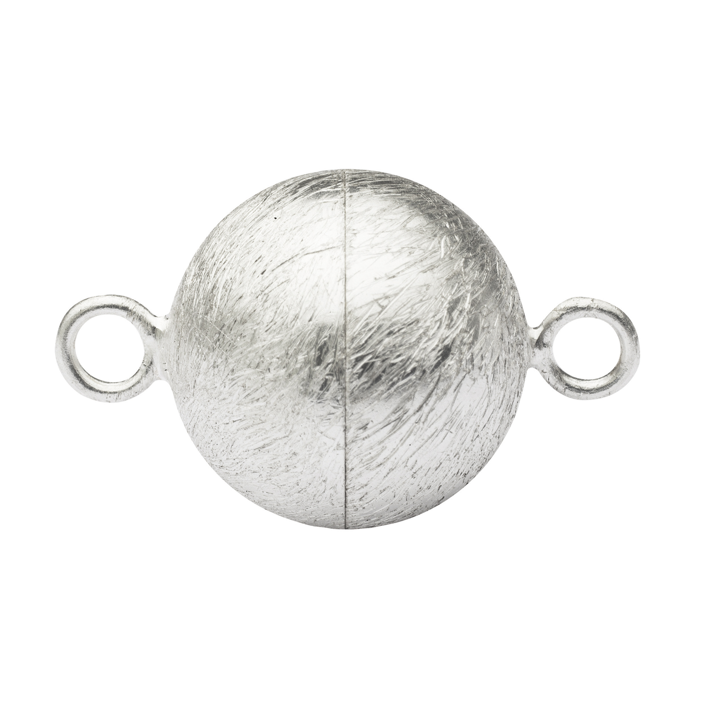 Magnetic Clasp, Ball, 925Ag Ice Matt, ø 16 mm - 1 piece